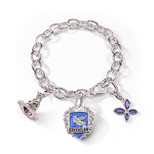 Preisvergleich Produktbild Elbenwald Harry Potter Ravenclaw Bettelarmband Lumos Edition 3 Charms versilbert