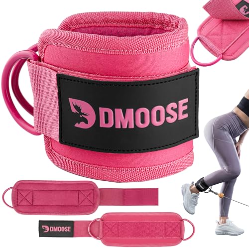 Image of DMoose Ankle Strap for Cable Machine - One Size Fit with Premium Padding, Workout Kickback Ankle Cuffs, Ankle Bands for Working Out, Booty Workouts, Leg Extension, Hip Abductors & Lower Body Exercises