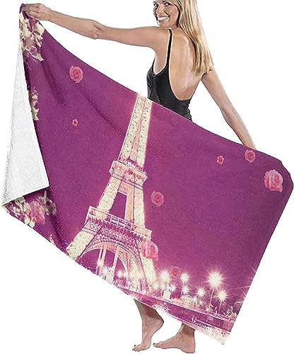 Toallas De Playa Noche Ciudad Paris Torre Eiffel, Secado Rápido Y Fácil, Suaves para La Ducha, El Baño De Vapor, El SPA, La Piscina, El Gimnasio Y El Yoga, XXL 200 X 200 Cm -4C8S