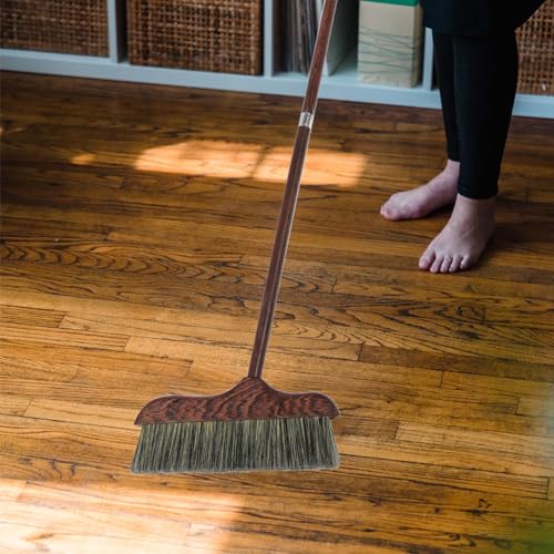 HAPINARY Stubenbesen Holzspleißbesen Wandreiniger Nass Bodenschrubber Luftbesen Seife Tier Haarentfernung Tierhaarentfernung Kehrwalze Besen Zur Haarreinigung Besen Mit Langem Stiel Borstenhaar Coffee – Bild 3