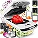 Fullstar Vegetable Chopper Vegetable Cutter - Veggie Onion Salad Food Chopper Manual - Potato Chipper - Veg Chopper and Dicer - Kitchen Tools & Gadgets (4-in-1 White)