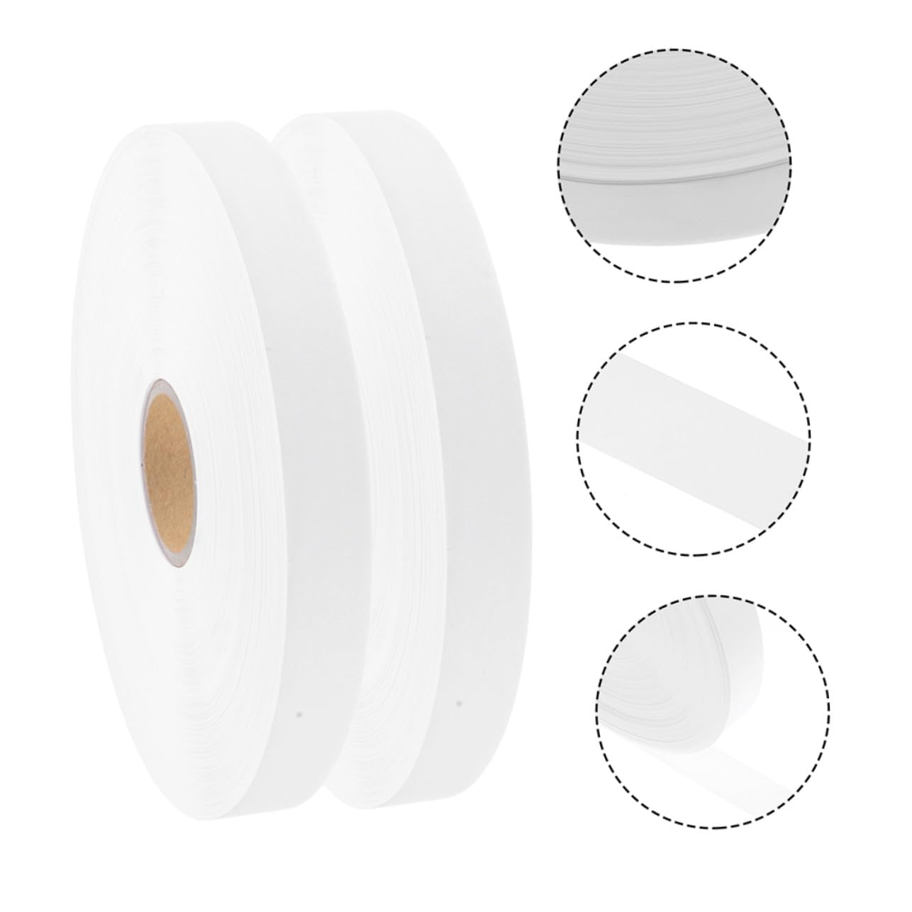 Hohopeti 2 rouleaux Étiquettes de Nylon Blanc pour Vêtements Personnalisables Résistantes Repassage Vapeur pour Marquage et Organisation Textile