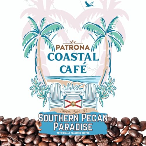 Patrona Coastal Cafe Southern Pecan Paradise Whole Bean Flavored Coffee, 12 oz Bag