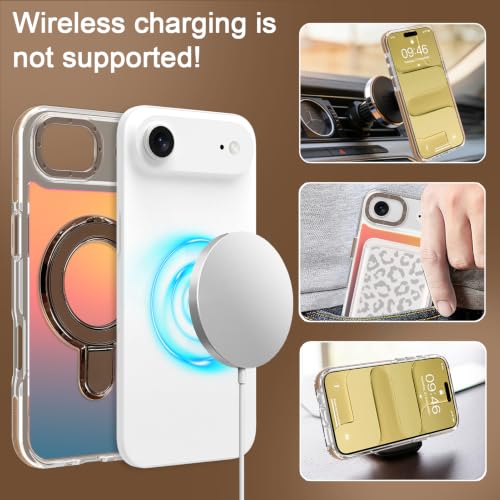 Image of Magnetic for iPhone Air 6.5 inch Case with Stand [Compatible with Magsafe] [Cute Fashion Fluorescent Design] [1 Screen Protector] Slim Translucent Matte Case for iPhone Air 6.5 inch 2025, Desert
