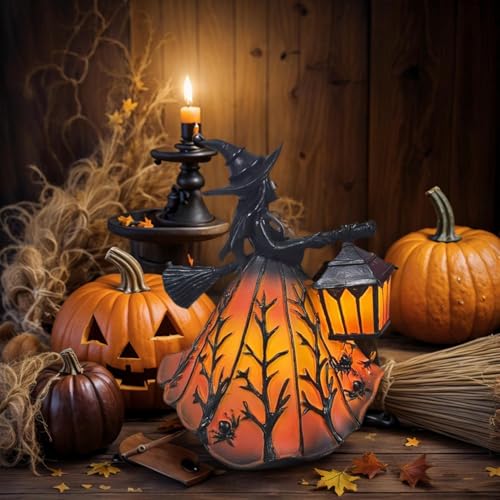 Lámpara de bruja de Halloween en resina para escritorio y decoración interior 3