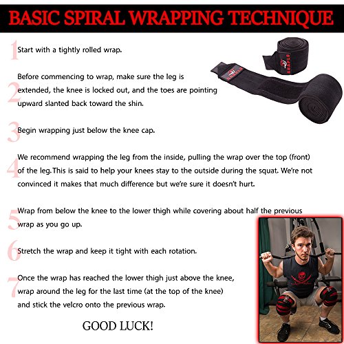 SHAPLO () Knee Sleeve Wrap Set with 2 Compression Knee Brace Weightlifting Wraps - Ideal Support for Squats, Bodybuilding, Powerlifting, Crossfit