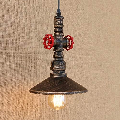 Miniatura 3 de NIUYAO Lighting - Lámpara de tubo industrial vintage, estilo granja, luces colgantes de metal, lámpara colgante de bronce rústico envejecido, para
