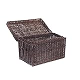 70 x 42 x 47 cm e-wicker24 - Baúl de Mimbre (70 x 42 x 47 cm), Cesta, marrón Oscuro, 70 x 42 x 47 cm