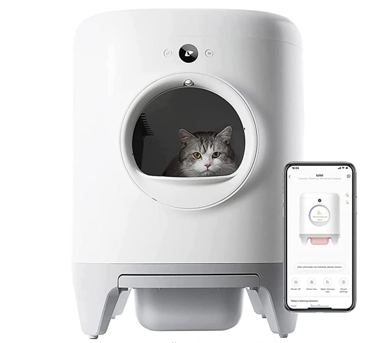 Amazon | PETKIT 猫 トイレ スマホ管理 センサー付き 飛散防止 自動  