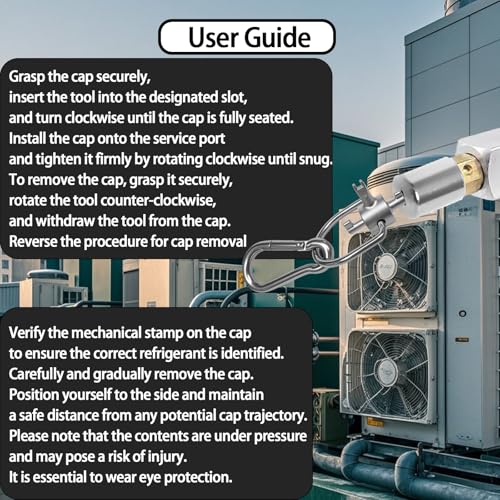 Image of HVAC Locking Cap Key, Locking Cap Tools for 410A & R22 Refrigerant Safety Caps, HVAC 3-in-1 Key for Vacuum Caps, Tamper-Resistant (3 Bits)
