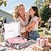 Vintage 3-Speed Record Player with Built-in Speakers, Retro LP Vinyl Player Portable Turntable with USB Recording, Bluetooth Playback, RCA/AUX/Headphone Jack, Rose Floral