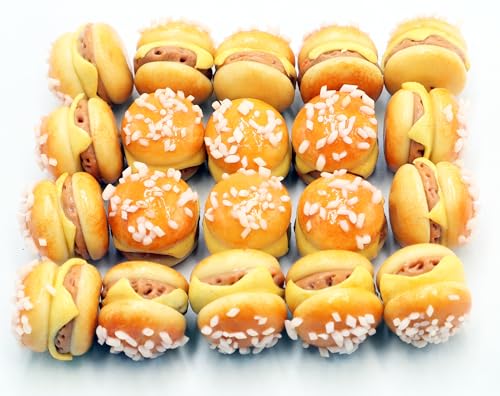 20 Miniature Burgers Set – Handmade Tiny Food Dollhouse Accessories