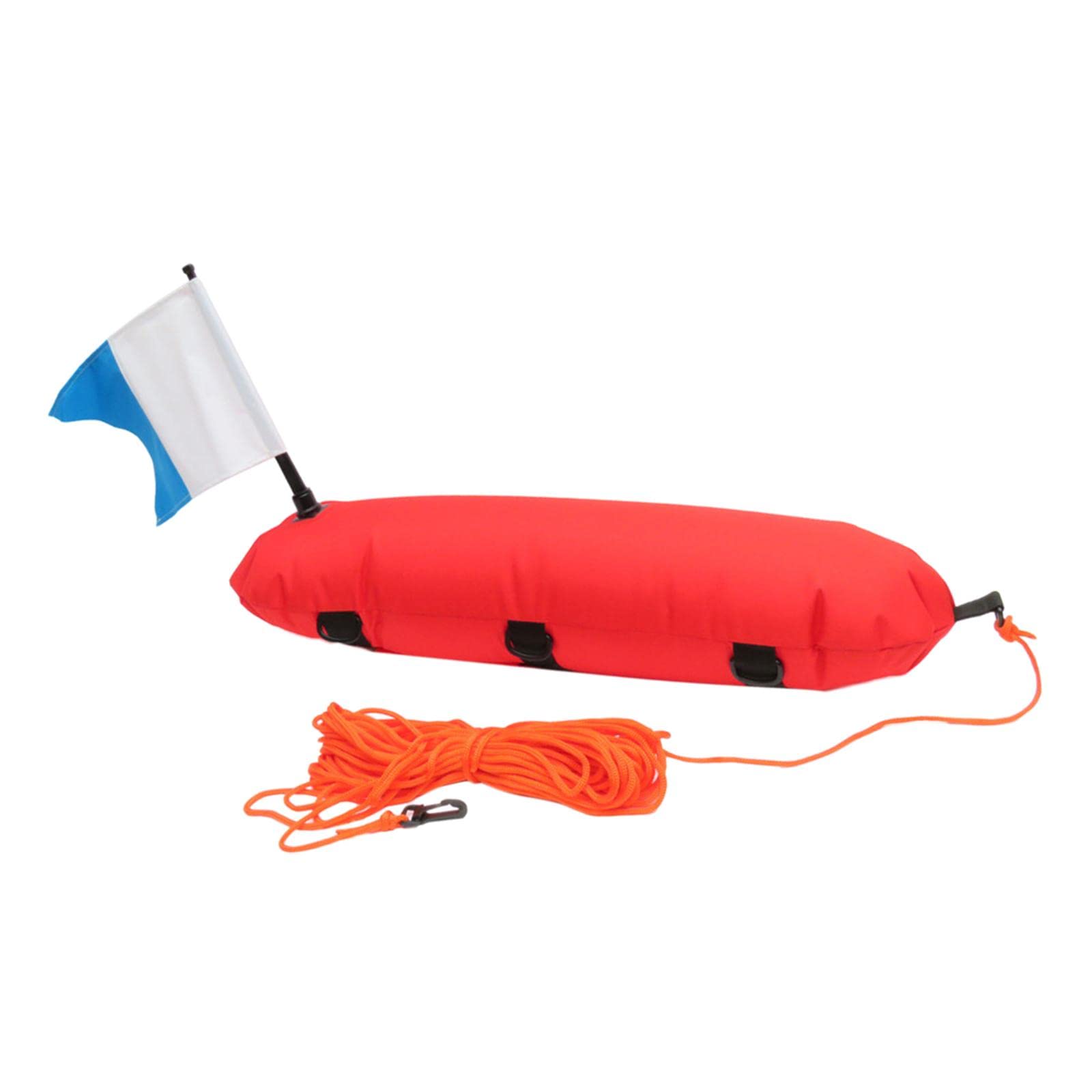 Scuba Diving Boa Segnalazione Galleggiante Sub con Bandiera Corda Riflettente Nylon Facile Trasporto Adatto per Immersioni Pesca Subacquea Snorkeling