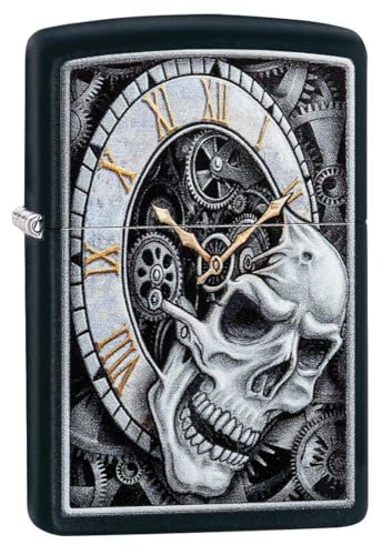 Encendedor Zippo resistente al viento con diseño Calavera miniatura 1