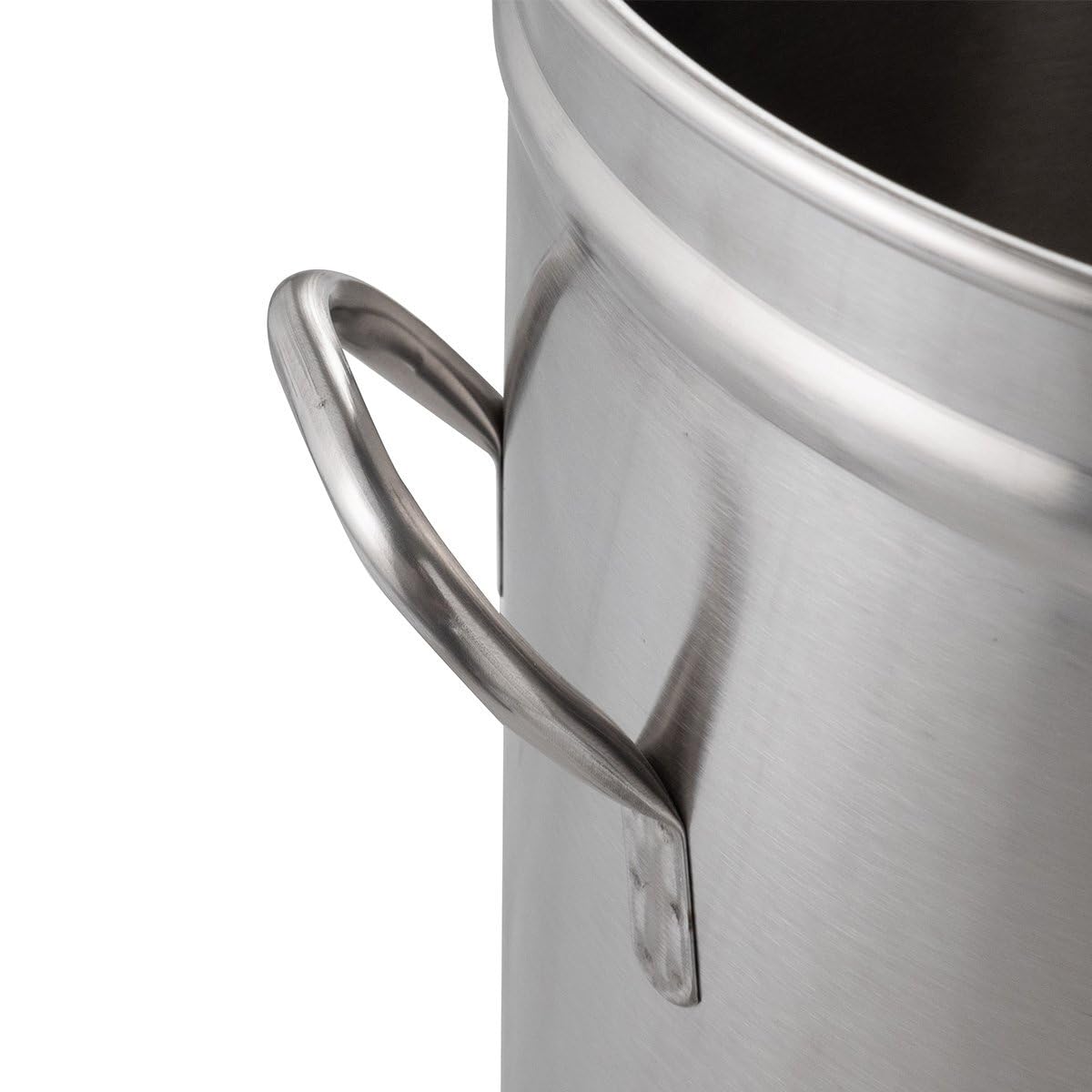 GastroHero Abfallbehälter 50 Liter Edelstahl mit Deckel Griffen Hygienebehälter Gastro Küche Chrom-Nickel-Stahl rund
