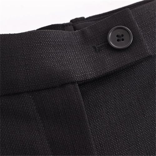 Women's Pants Set with Shoulder Pads Shirt Mid Waist Suit2