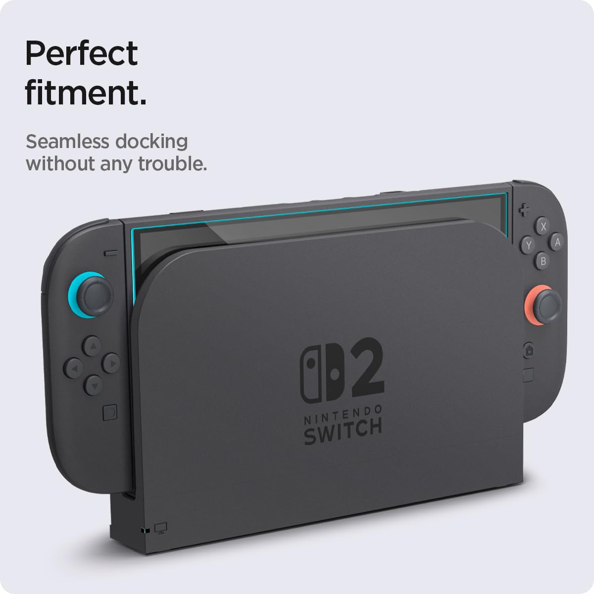 Spigen Glas.tR EZ Fit Protector Pantalla para Nintendo Switch 2, 2 Unidades, Instalación Fácil, Dureza 9H, Alta-Definición