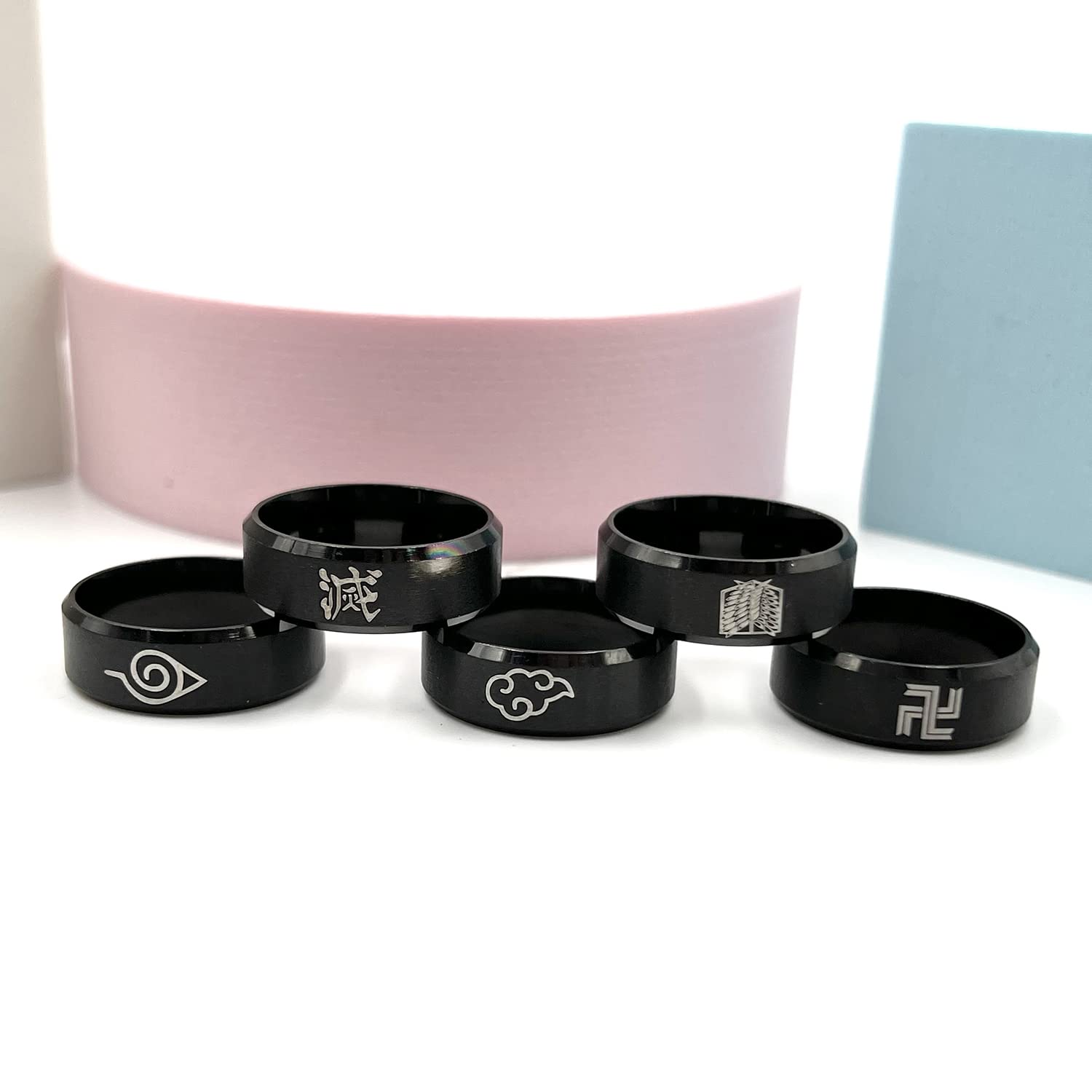 Buy Stainless Steel Anime Rings for Men,Anime Akatsuki Naruto Demon