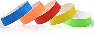 100Pcs 5 Color Wristbands for Events, Tamper Proof Design Prevents Reuse, Premium Grade Bracelets for Party and VIP Identification