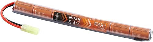 Lancer Tactical Airsoft 8.4V 1600mAh NiMH Long Stick Battery with Mini Tamiya Connector, Replacement for AEG Airsoft Rifles AK47 CYMA RPK PKM