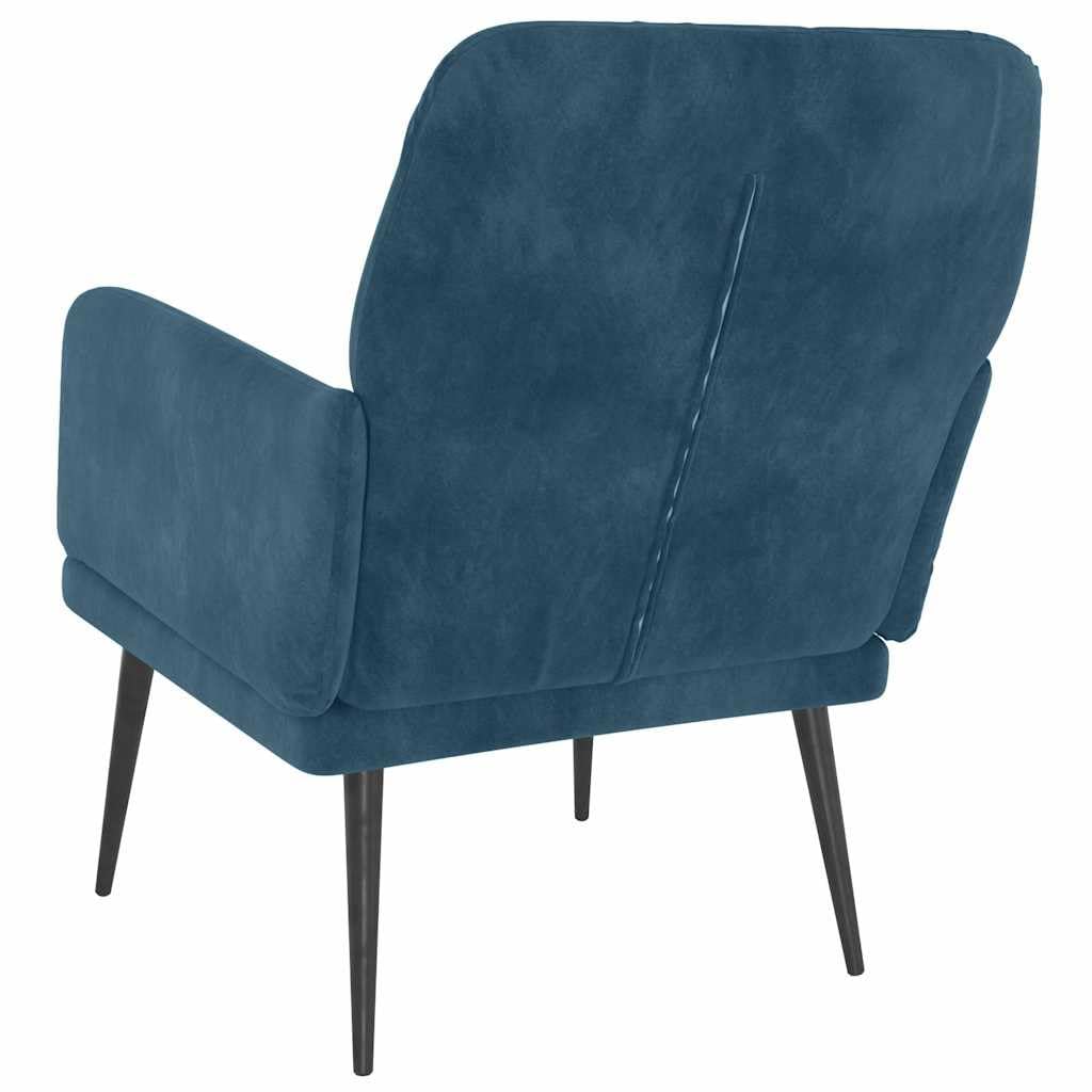 Poltrona relax, 62 x 79 x 79 cm, in velluto, comoda poltrona relax con struttura in metallo e imbottitura in schiuma, moderna poltrona da salotto per soggiorno e camera da letto, imbottita