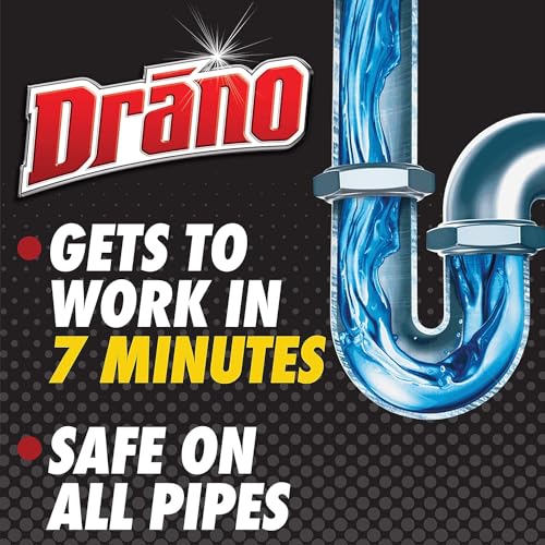 Drano Max Gel Remover de Tapones para Desagües y Limpiador para Vidrios Windex - Incluye 1 botella de 32 oz de Drano y 1 botella en spray de 23 oz de Windex miniatura 3