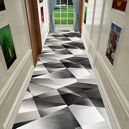 Tapis de passage d'allée géométrique en polyester antidérapant sur mesure - 3