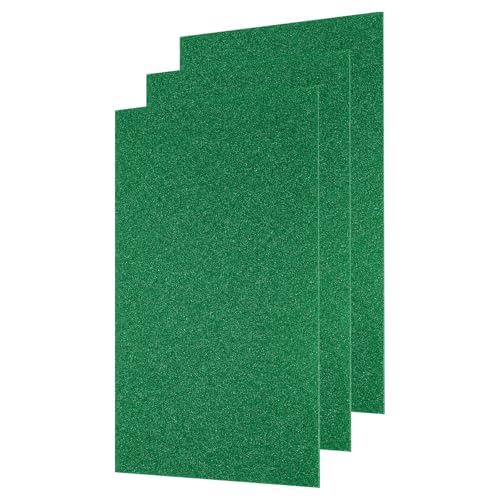 Image of MECCANIXITY 3 Pcs Green Glitter Acrylic Sheets 1 /8 inch Thickness 12 inch x 8 inch Glossy PMMA Fluorescent Plastic Sheets Extruded Translucent Blanks for DIY Art Crafting Laser Cutting & Engraving