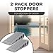 Door Stoppers for Bottom of Door Premium Floor Rubber Door Stop Wedge Made in USA Heavy Duty Honeycomb Design for Carpet, Tile, Ideal for Home, School, Commercial,Gray 3 Pack