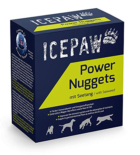 ICEPAW Power Nuggets I für normal aktive Hunde I Energie-Snack für schnelle Energie I mit Schafsfett und Superfood Seetang Alge I 40 Stück (265g)