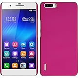 PhoneNatic Hülle kompatibel mit Huawei Honor 6 Plus - Hülle pink gummiert Hard-case + 2 Schutzfolien