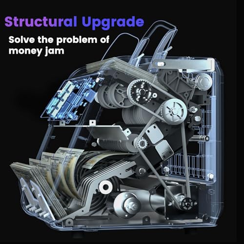 Aneken Mixed Denomination Money Counter with Counterfeit Detection, Touch Screen, and 2CIS/UV/MG/IR/DD/DBL/HLF/CHN, Value and Mixed Counting for Accurate Cash Counting