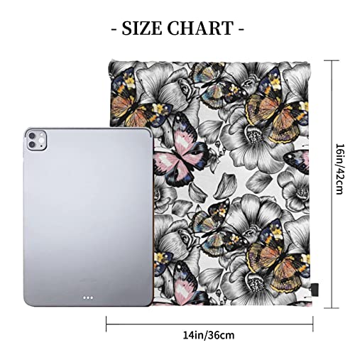 Aneyhoz Butterfly Drawstring Backpack Gym Bag For Women Men String Cinch Bag Lightweight For Shopping Travel Sport Yoga #TOP3