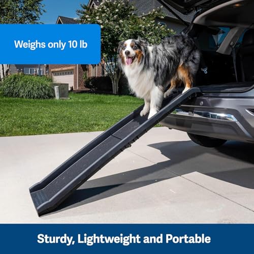 Image of STORE 2508, Folding Dog Ramp for Cars 62x16 Inches, Pet Car Stairs, Vehicle Black