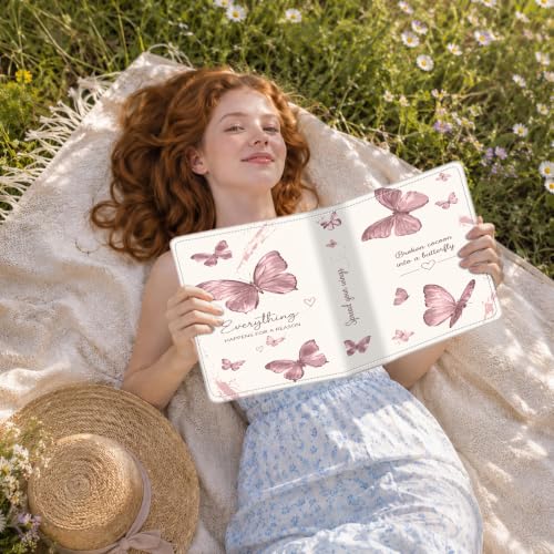 Image of Photo Album 4x6 120 Pockets Blush Butterfly Pattern