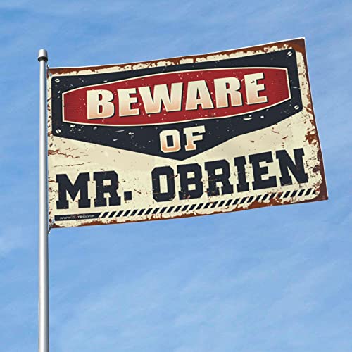 男のための寮の旗 Beware Of Mr. Obrien フラッグ ルームスタッフクールなもの 男の子用(サイズ:60X90CM)