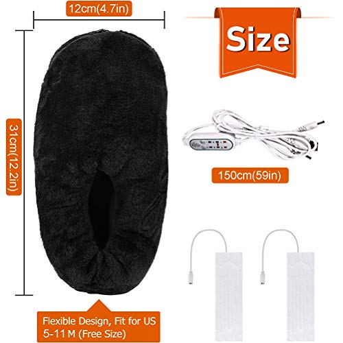 Electric Heated Slipper Far Infrared Foot Warmers Rechargeable Li-Ion Battery High Temperature 7