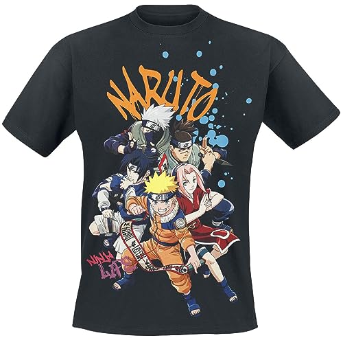 T-shirt Naruto homme noir regular à porter pour un marathon streaming ou en ville