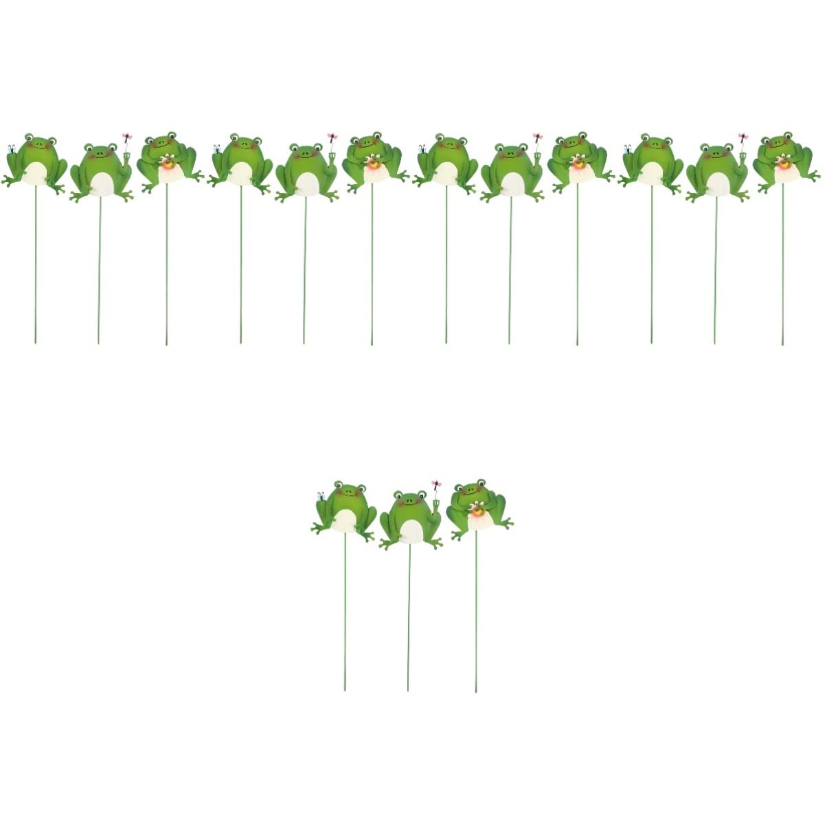 Toyvian 5 Sätze Metallfrösche Für Gartenstecker Dekorative Gartenfiguren in Cartoon Design Für Blumenbeete Und Höfe Lebendige Deko Für Gartenliebhaber Und Frogs Fans 3 Stück * 5