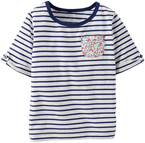 Tee-shirt rayé bleu vêtement bébé fille 6 mois Carter's haut coton