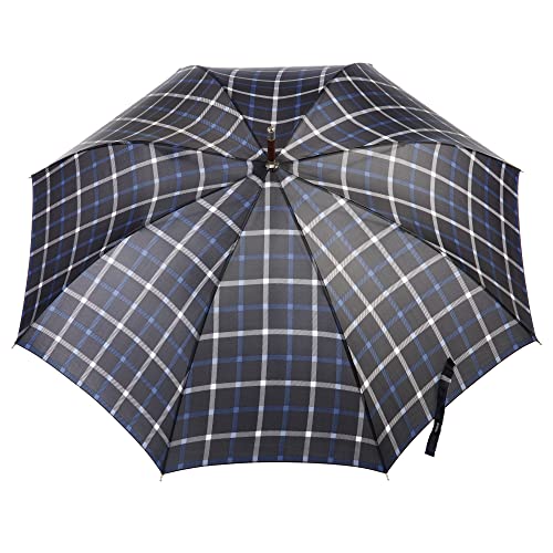 Totes Eco Auto Open Wooden Handle J Stick Umbrella