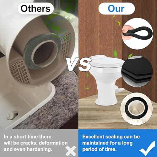 Image of RV Toilet Seal Kit Replacement for Thetford 34120 & 12524, Compatible with Aqua Magic Style Plus, Style II, Style Lite & Residence Toilets, Leak Proof Waste Ball Seal and Floor Seal Kit
