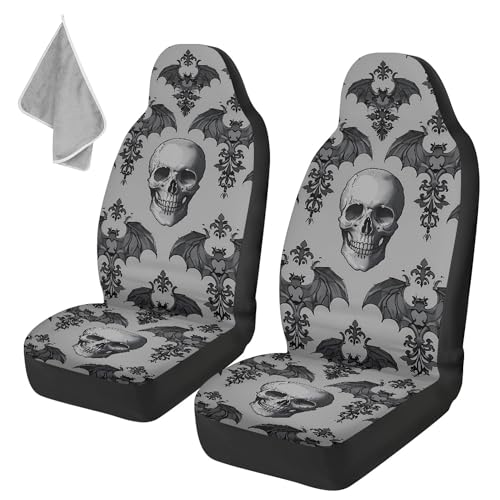 Aplkyhs Gothic Skull Car Seat Covers Highback Bucket Seat Cover