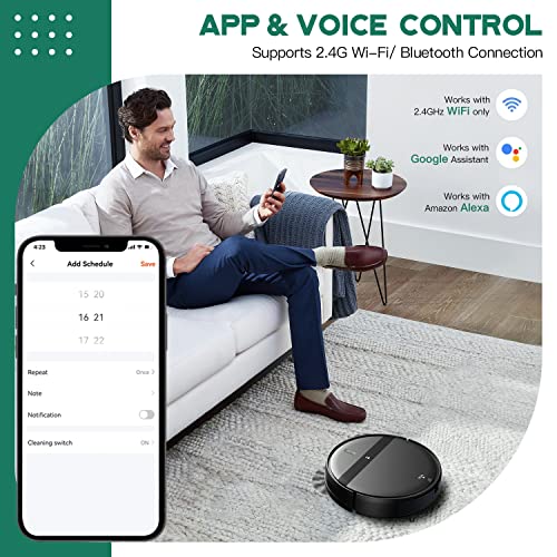 Kilgone Robot Vacuum and Mop Combo, WiFi/Alexa/App Scheduling, Smart Robotic Vacuum Cleaner, Ultra-Slim & Quiet, Tangle-Free, Auto Recharge - Image 2