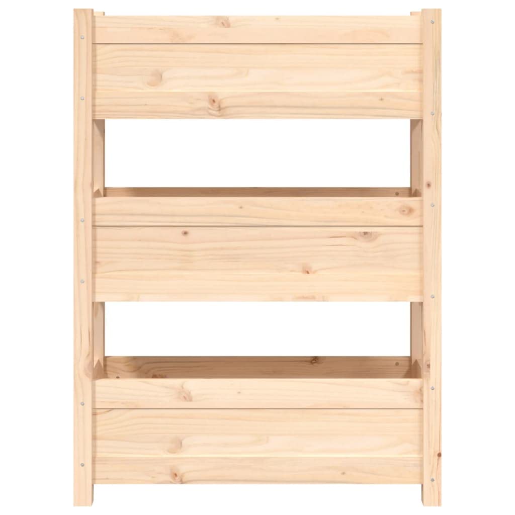 Donica 77x25x104,5 cm Lite Drewno Sosnowe Skrzynka na Kwiaty Podwyższana na Balkon Taras Salon Mebel Ogród Premium Rustykalny Naturalny Dużo Miejsca