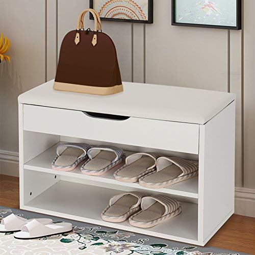Buy EBTOOLS Shoe Bench,2Layers Wooden Shoe Shoe Racks Lift Up Lid Shoe Storage Bench