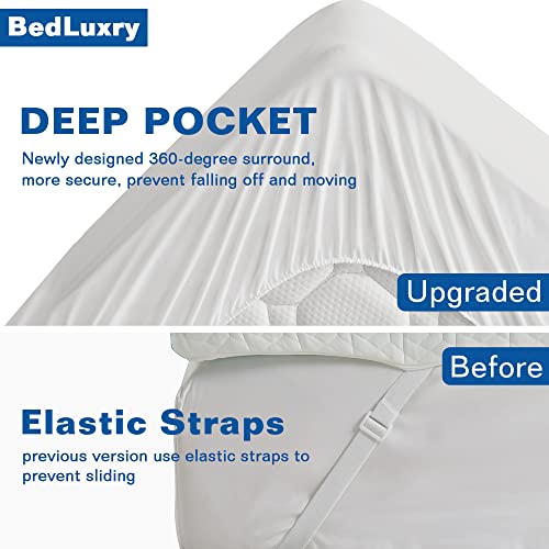BedLuxury-Mattress-Topper-Memory-Foam-3-Inch-Queen-Size-Gel-Colling-Mattress-Pad-Cover-with-18-Deep-Pocket-for-Back-Pain-Bed-Topper-with-Removable-Bamboo-Cover-Soft-Breathable