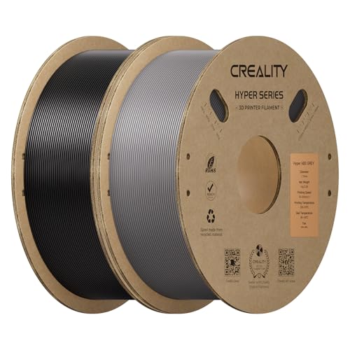 Image of Creality Hyper ABS Filament 1.75mm 2KG, High-Temperature Resistant, High Impact Strength, Stable Printing Performance, + /- 0.05mm Accuracy(Black&Grey)
