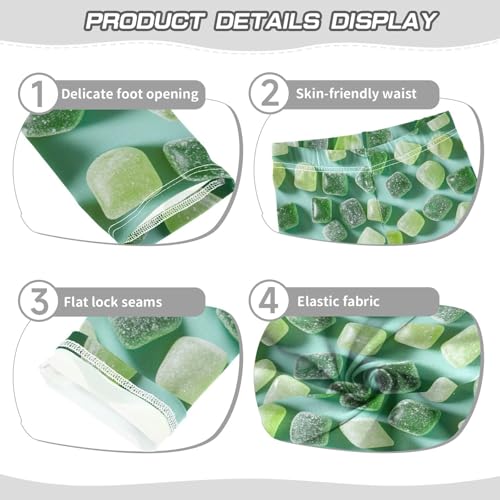 ZZKKO Girls Leggings Green Jelly Candies Toddler Girls Clothes Leggings for Girls Toddler Girls Leggings 3-4T3