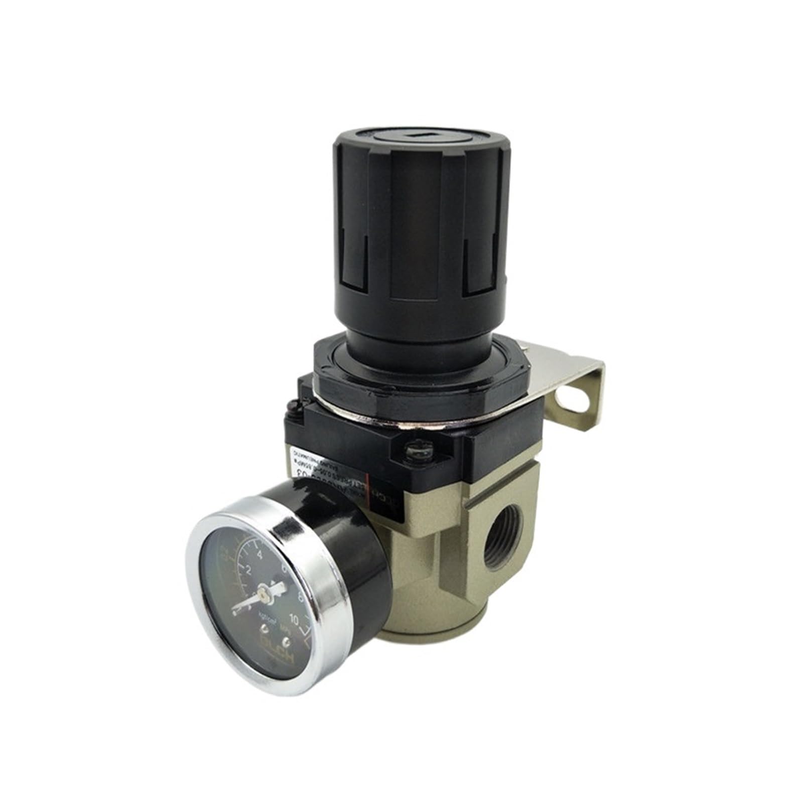 AR3000-03 Válvula reguladora de presión de rosca PT de 3/8 "regulador de filtro neumático de aire con manómetro ajustable de 0-1MPa Toda la estructura es simple y compacta.